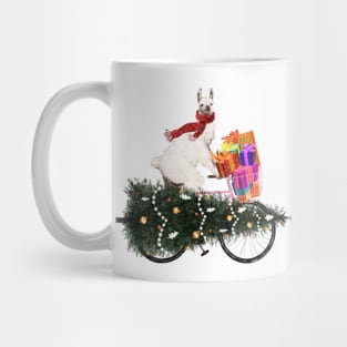 Llama Bringing Home Christmas Tree Mug